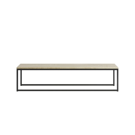 MANHATTAN COMFORT Rectangle Celine Coffee Table in Nude Mosaic Wood, 53.14 W, 23.62 L, 12.44 H, Steel / MDF Top 255351